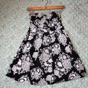 Black and white Floral Dress